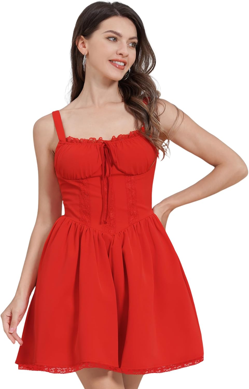 Chic Corset Dresses for Women with Spaghetti Straps and Lace