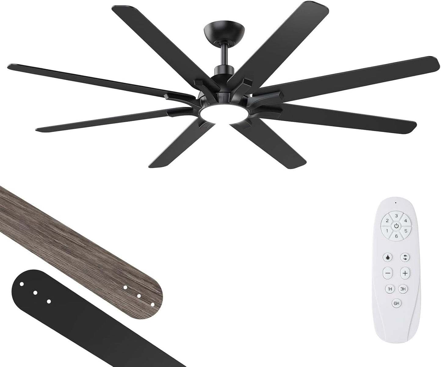 72 Inch Ceiling Fan with Lights and Remote Control for Home