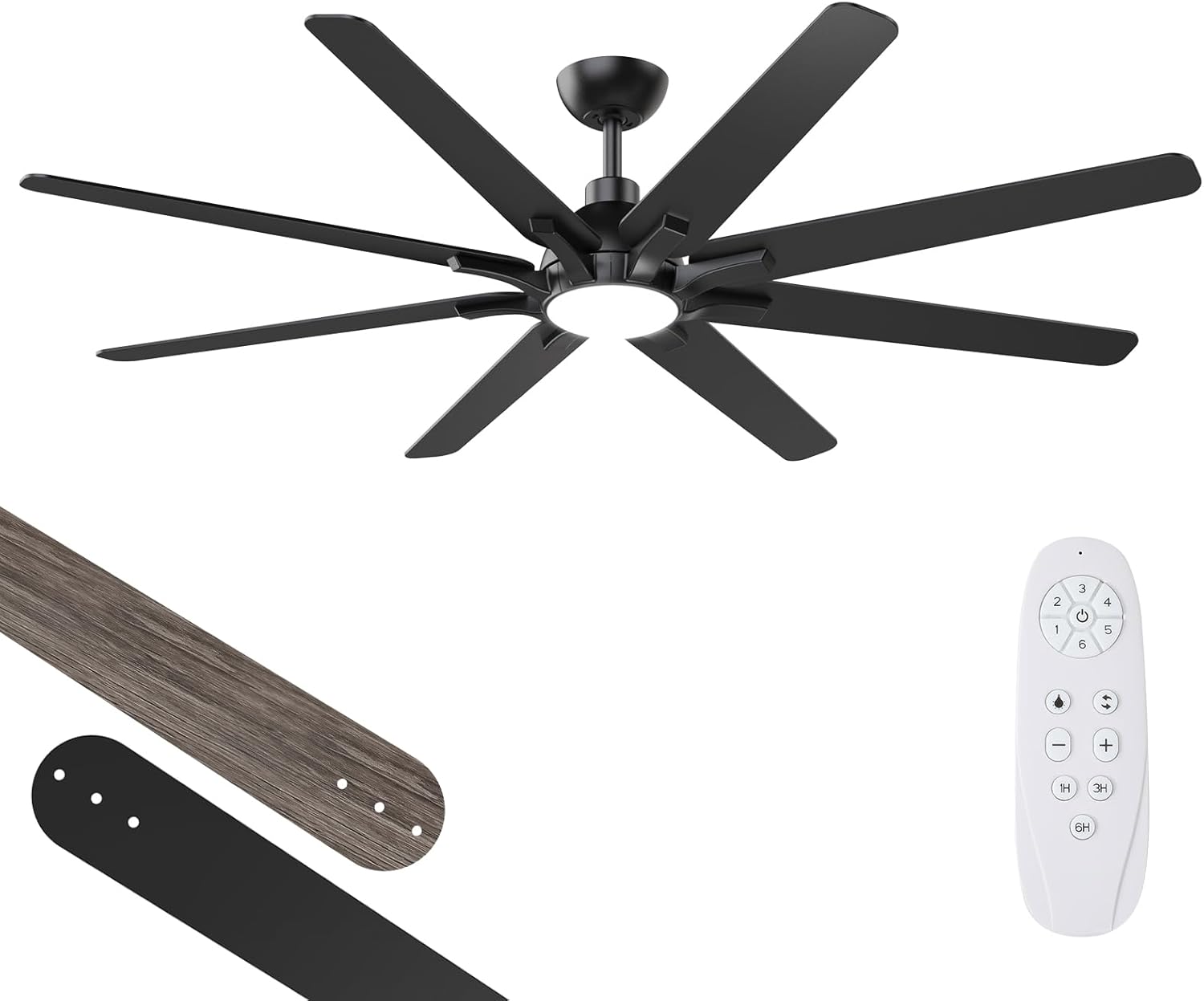 72 Inch Ceiling Fan with Lights and Remote Control for Home