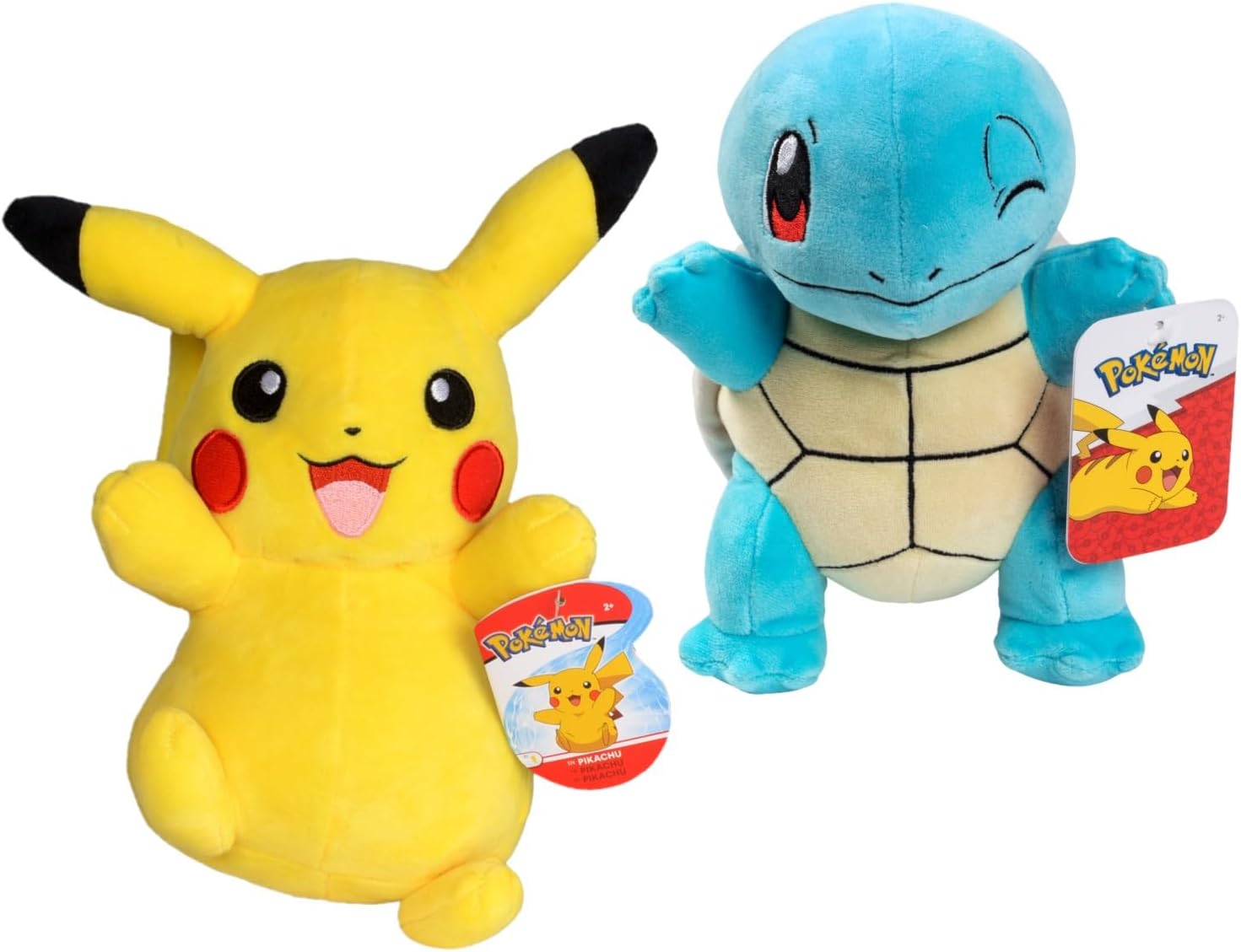 Pikachu & Squirtle Plush 2-Pack - Perfect Gift for Kids