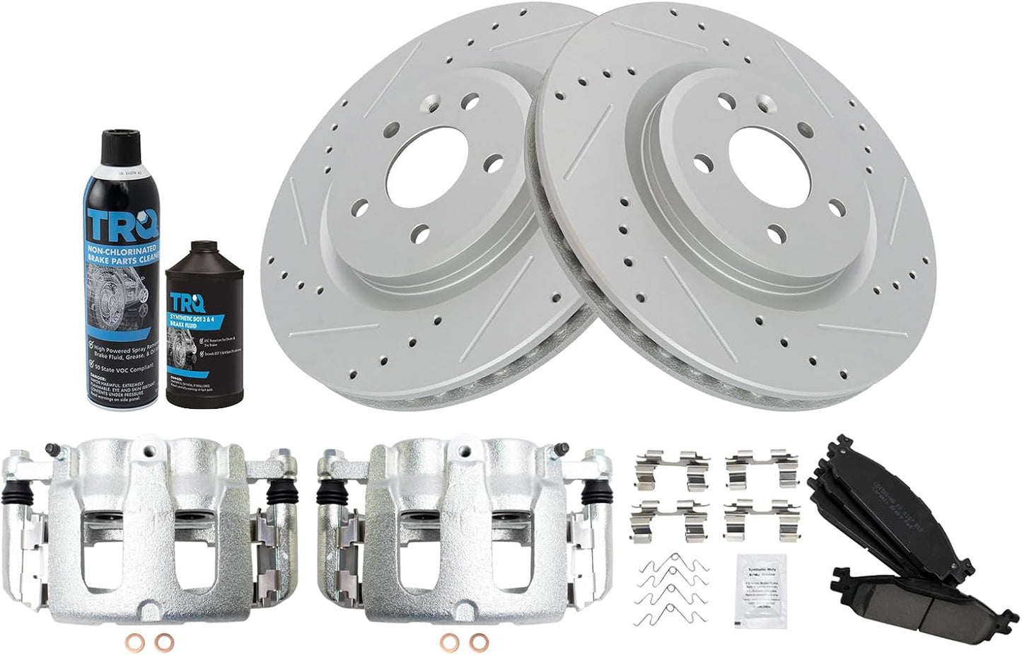 TRQ Front Brake Pad & Rotor Kit for 2009-2018 Ford Lincoln