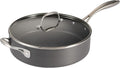 Hard Anodized Non Stick 5.5-Quart Saute Pan with Glass Lid - Durable