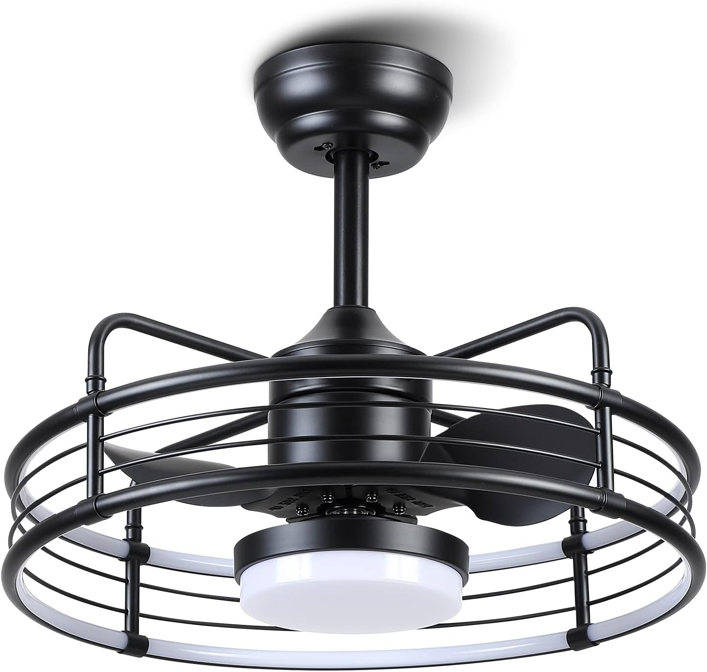 Asyko Caged Ceiling Fan with Light - Bladeless Design for Comfort