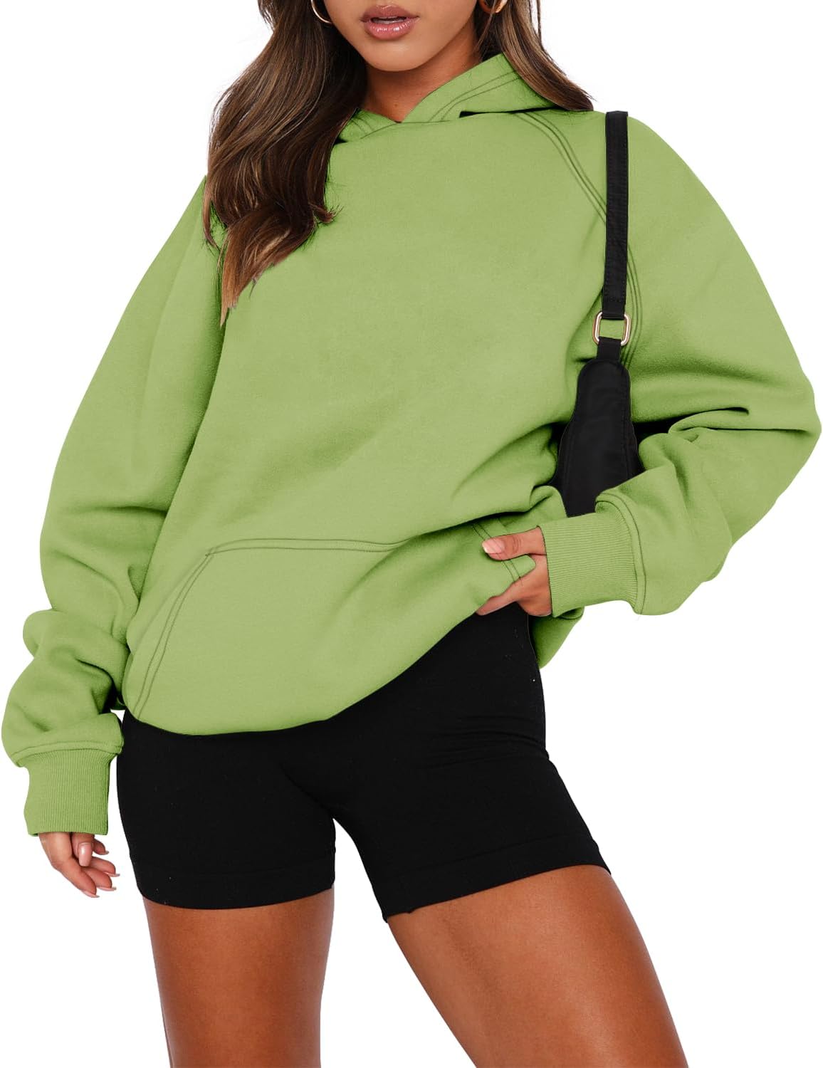 onlypuff Women Pullover Sweatshirt with Kangaroo Pocket Style