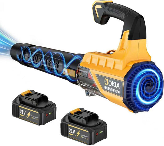 Cordless Leaf Blower with 2 Batteries for Efficient Lawn Care
