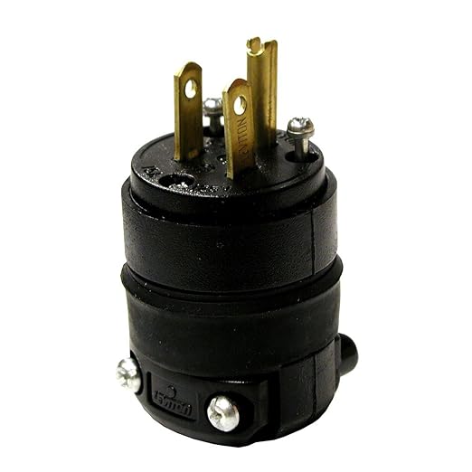 Leviton 515PR 15 Amp Rubber Plug Grounded 125 Volt 10-Pack