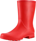 Waterproof Mid Calf Rain Boots for Women - Slip On Rubber Shoes