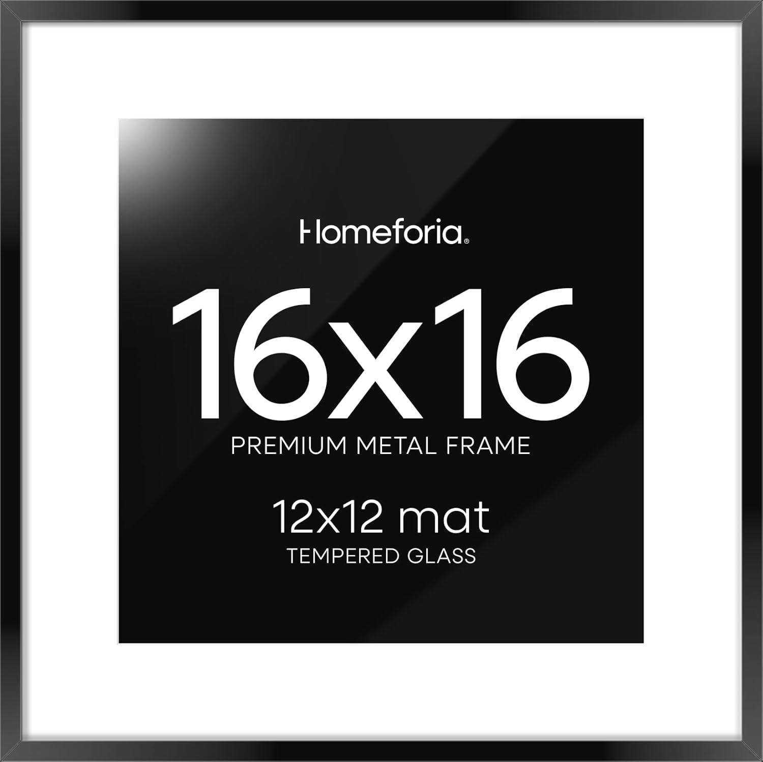 Homeforia 16x16 Picture Frame Black for Stylish Art Display