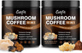 Mushroom Coffee Powder 2 Pack - Low Caffeine, 10 Adaptogenic Mushrooms
