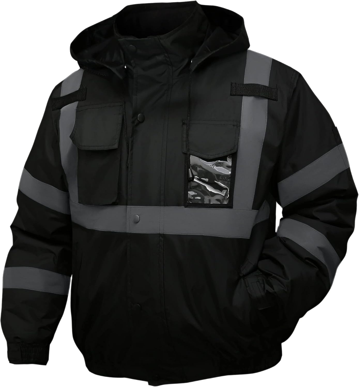 High Visibility Hooded Safety Jacket for Men - Waterproof Design