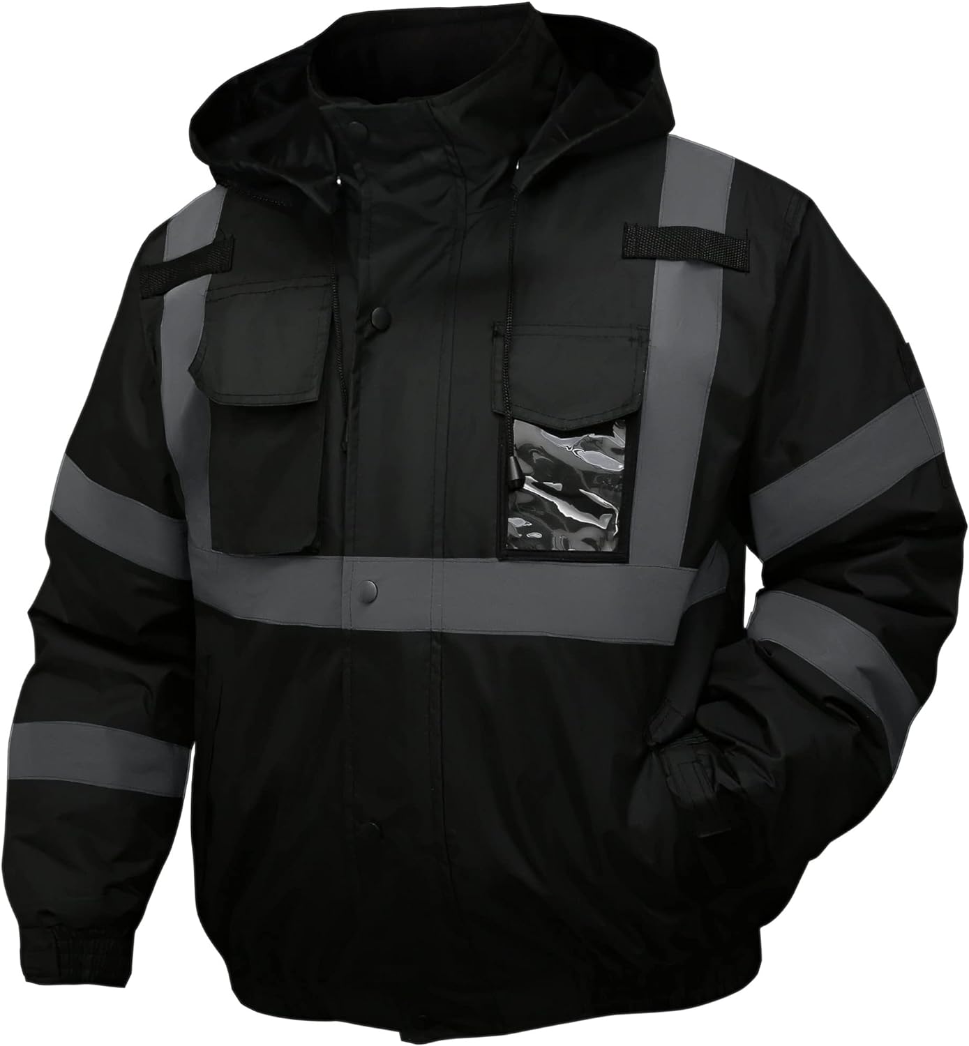 High Visibility Hooded Safety Jacket for Men - Waterproof & Durable
