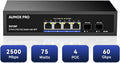 6 Port 2.5G PoE Switch - MultiGig Unmanaged 75W AUMOX
