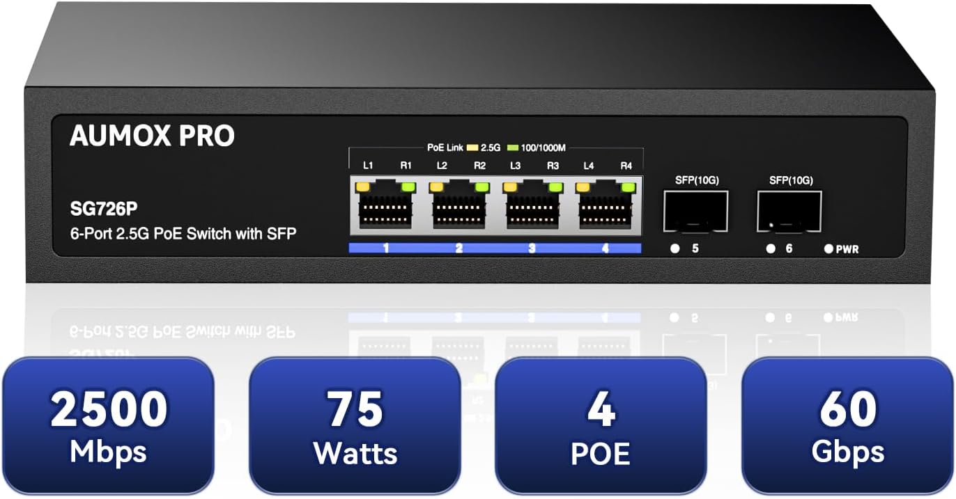 6 Port 2.5G PoE Switch for High-Speed Networking Needs