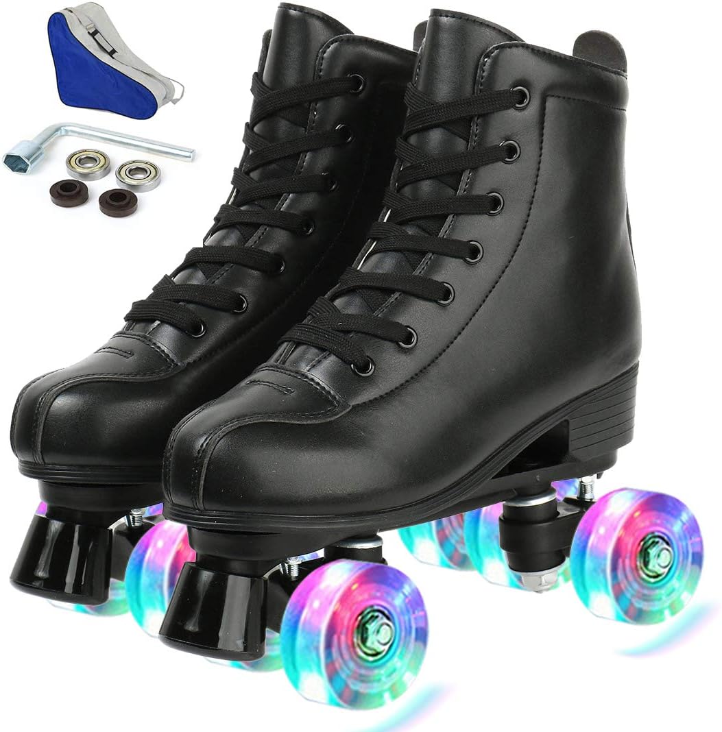 XUDREZ Roller Skates for Women and Men with Shiny Design