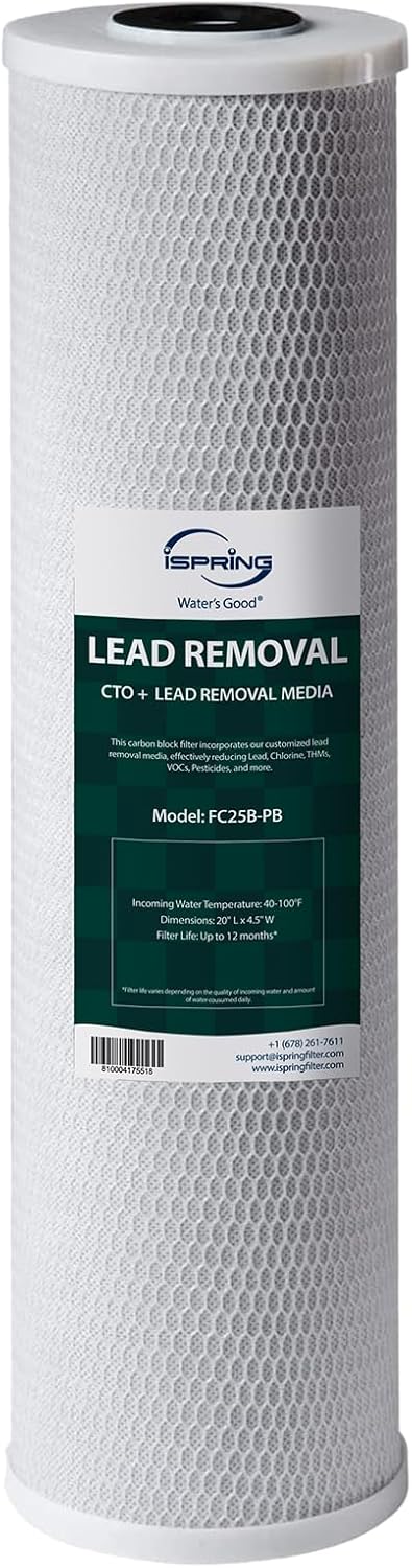 iSpring FC25B-PB Whole House Water Filter for Lead Removal