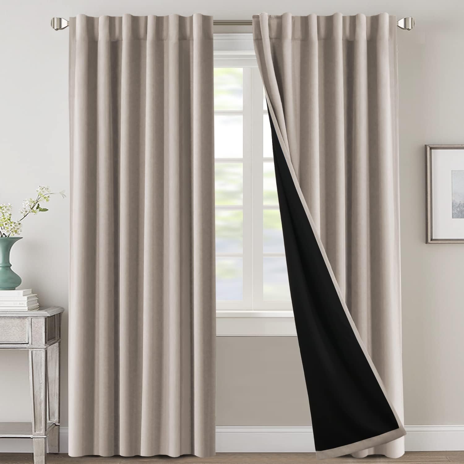 H.VERSAILTEX 100% Blackout Curtains for Full Room Darkening