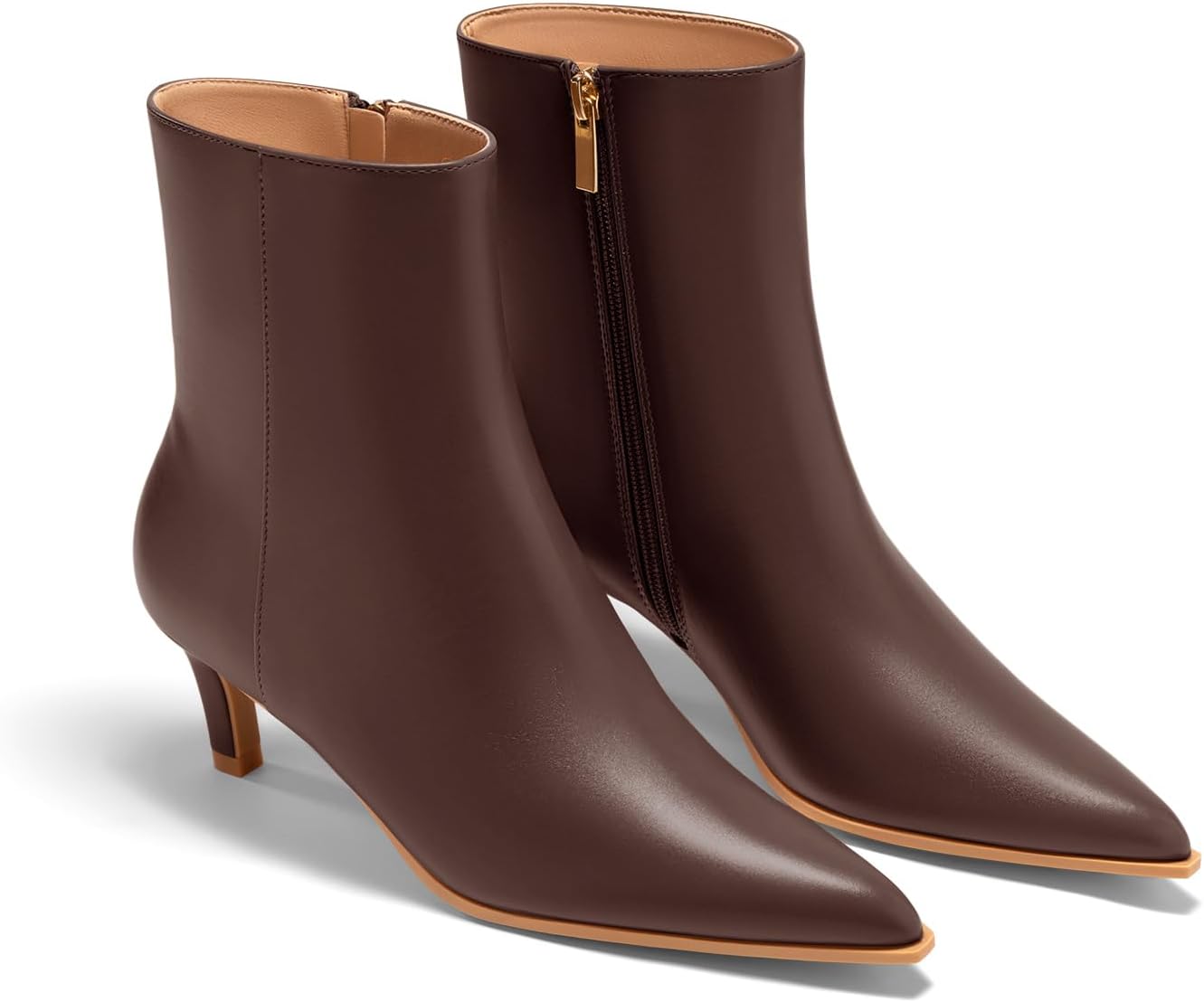Coutgo Ankle Boots for Women with Kitten Low Heel Style