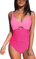 One Piece Swimsuit for Women Twist Front Cutout - Flattering Fit Style