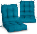 EAGLE PEAK Tufted Outdoor/Indoor Chair Cushions Set of 2 - Peacock