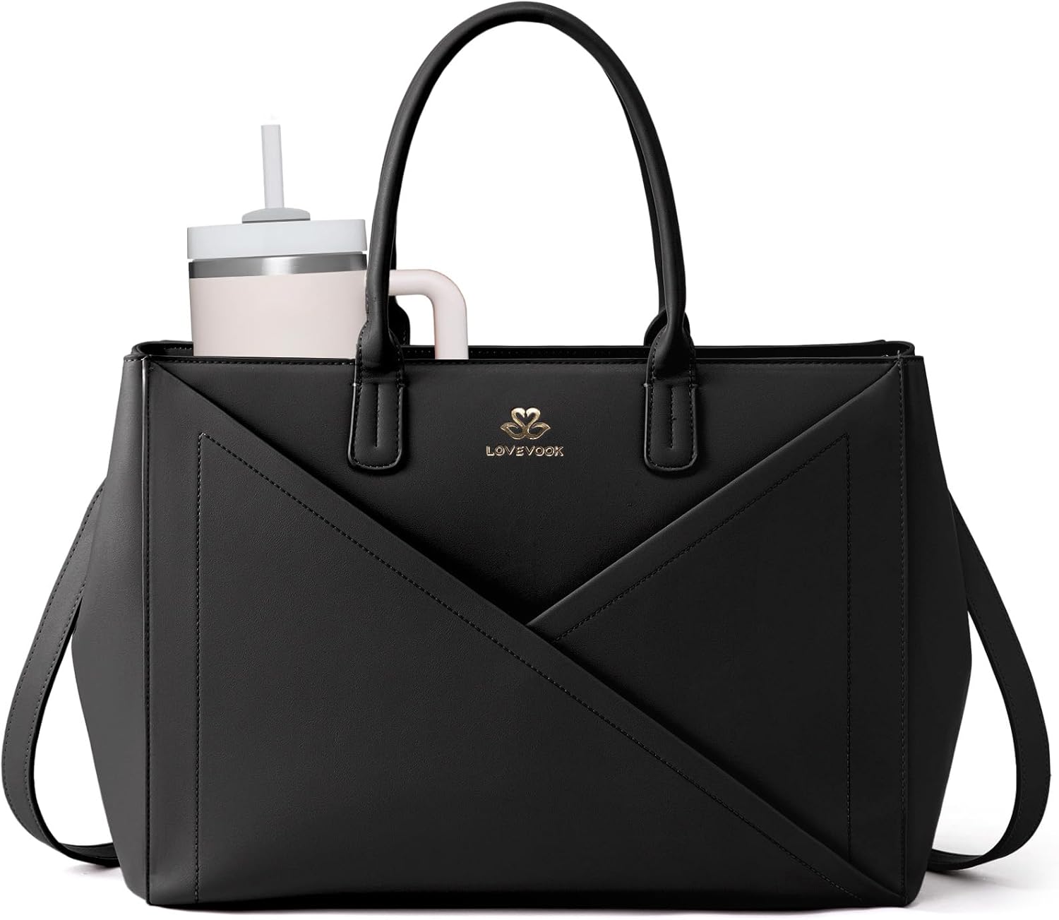 LOVEVOOK Laptop Tote Bag for Women with Large Cup Holder