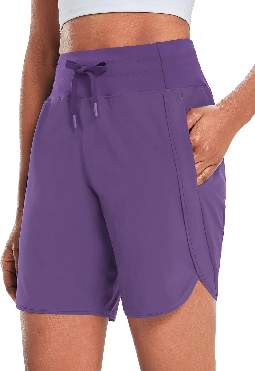 Baleaf Women's 7in Athletic Long Running Shorts for Comfort