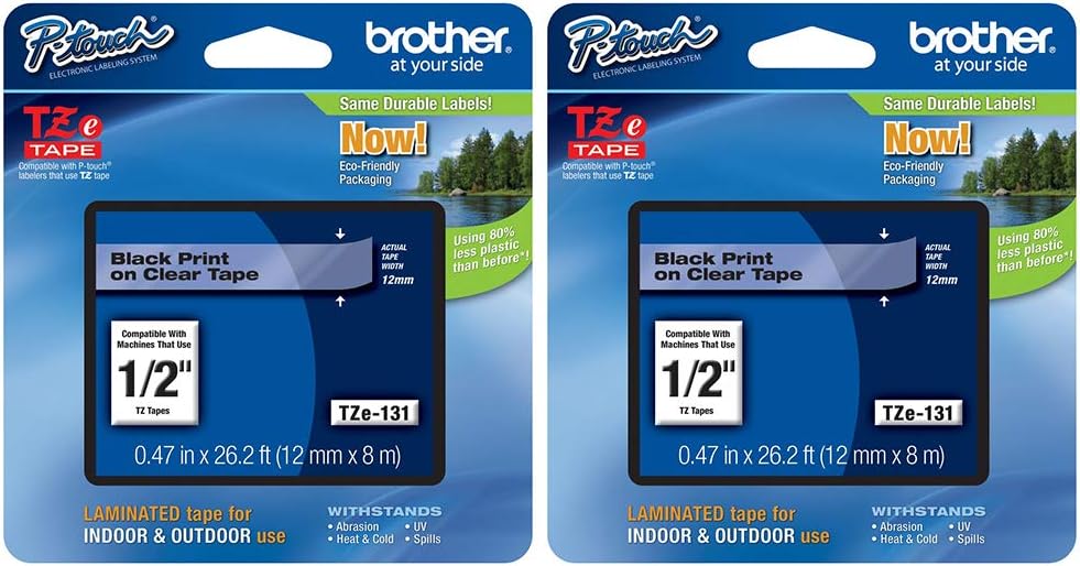 Brother Genuine P-Touch TZe-131 Laminated Tape 4-Pack for Labels