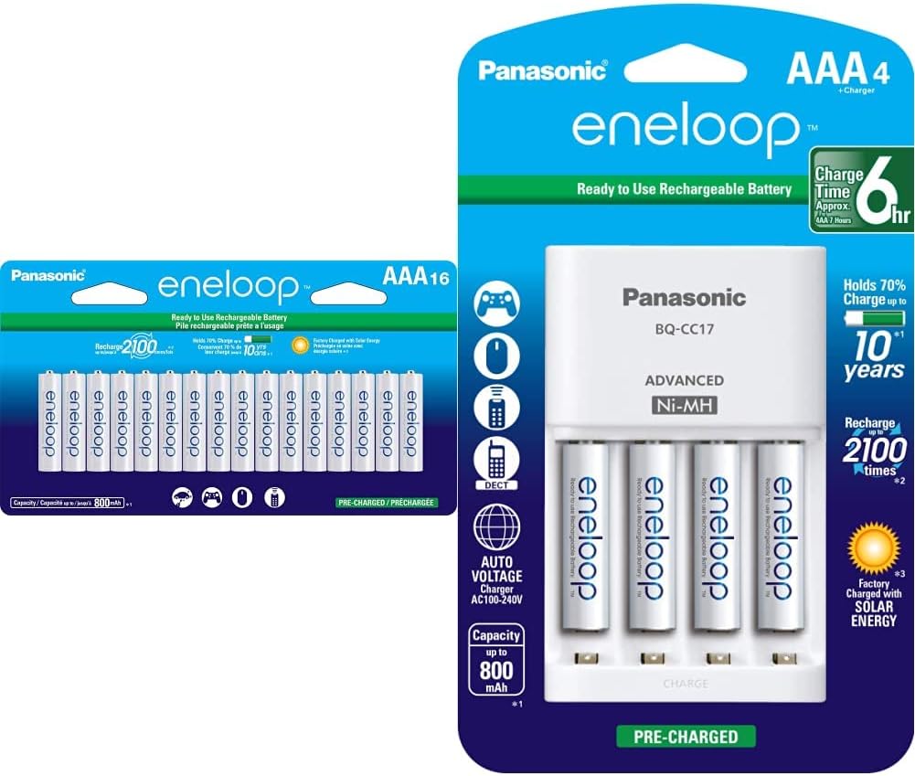 Panasonic eneloop AAA Rechargeable Batteries with Advanced Charger