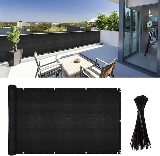 JUNKOGO 3x10Ft Balcony Privacy Screen - Wind & Shade Block for Outdoor Spaces