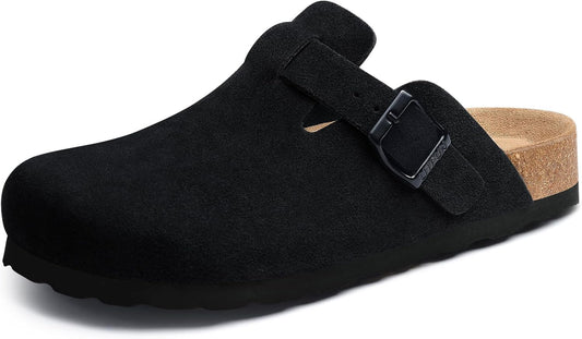 Genuine Suede Clogs with Arch Support for Ultimate Comfort