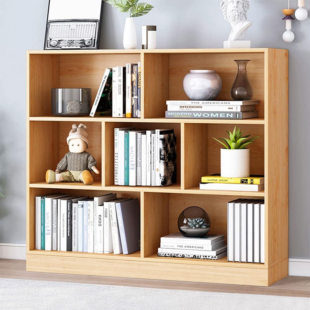 IOTXY Open Shelf Low Bookcase - Stylish 3-Tier Organizer