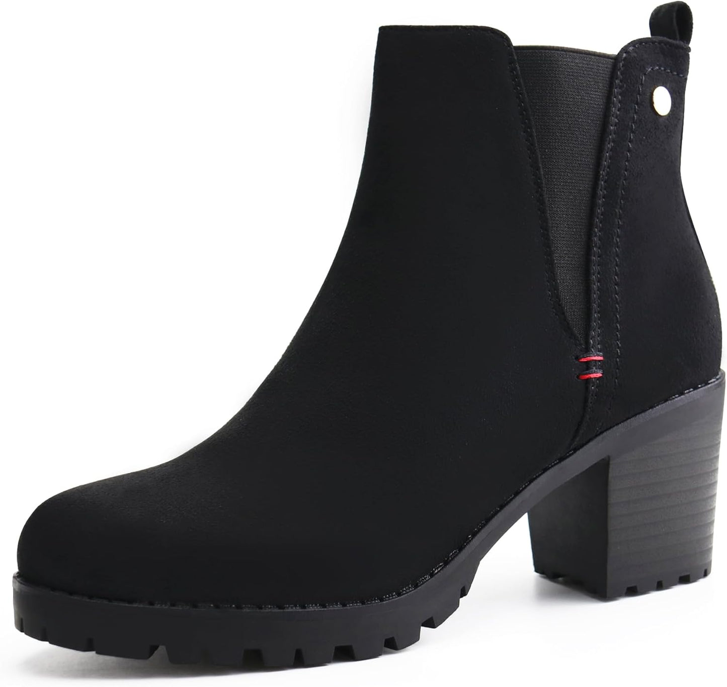 JABASIC Women Casual Ankle Booties with Block Heel Design