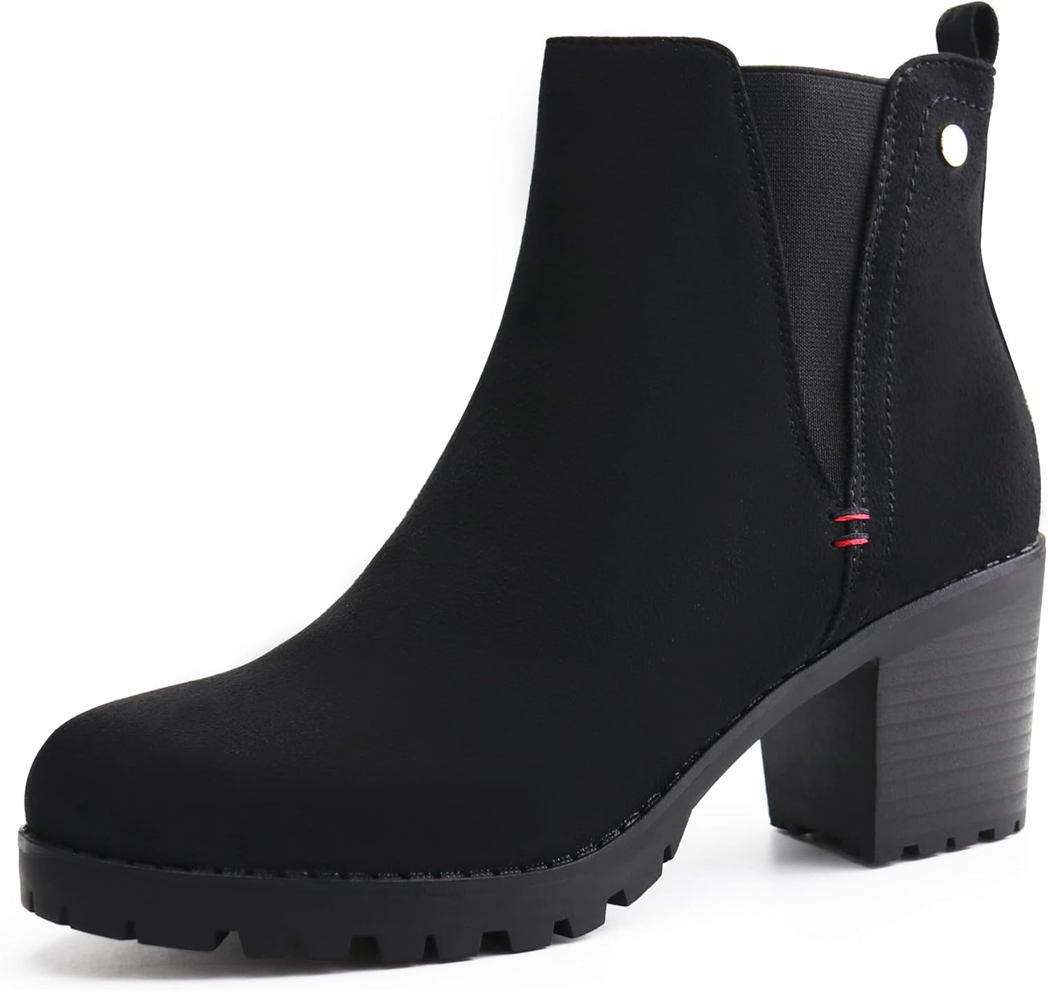 JABASIC Women Casual Ankle Booties with Block Heel Design
