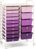 15-Drawer Rolling Storage Cart with Metal Frame - Spacious Craft