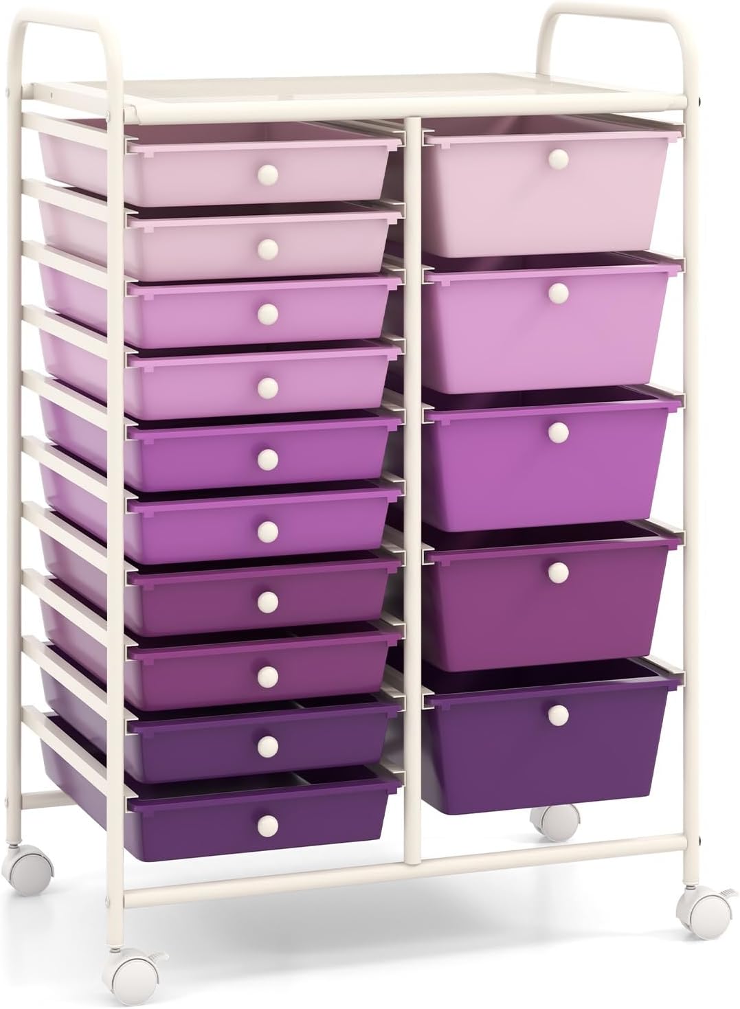 15 Drawer Rolling Storage Cart for Classroom and Home Office