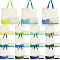 Sanwuta Canvas Tote Bags Bulk with Zipper Cosmetic Pouch