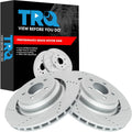 TRQ Rear Performance Brake Rotors Set Vented G-Coated - Direct Fit