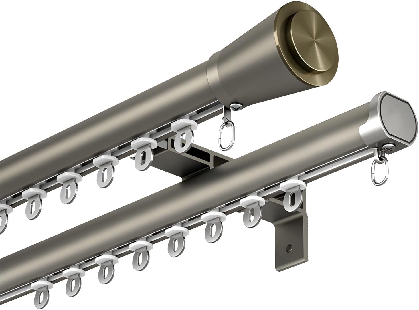 Silent Double Track Aluminum Curtain Rail - Easy Glide Design