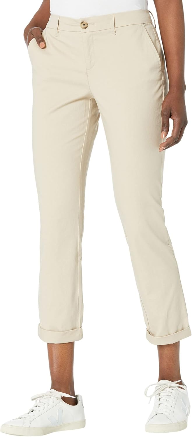Tommy Hilfiger Womens Relaxed Fit Cuffed Hampton Chino Pants
