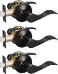 KNOBWELL 3 Pack Matte Black Interior Door Handles - Easy Install