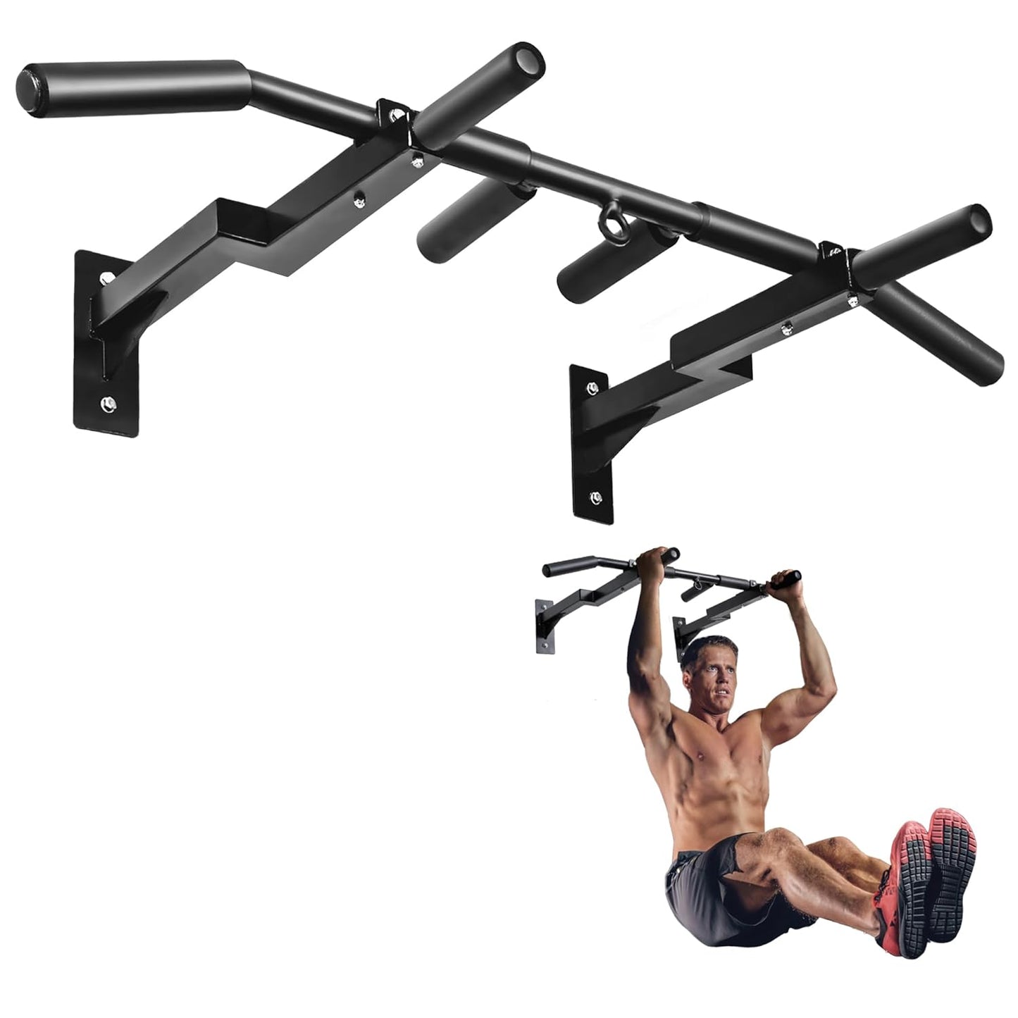 Yes4All Multi-Grip Wall Mount Pull-Up Bar for Strength Training