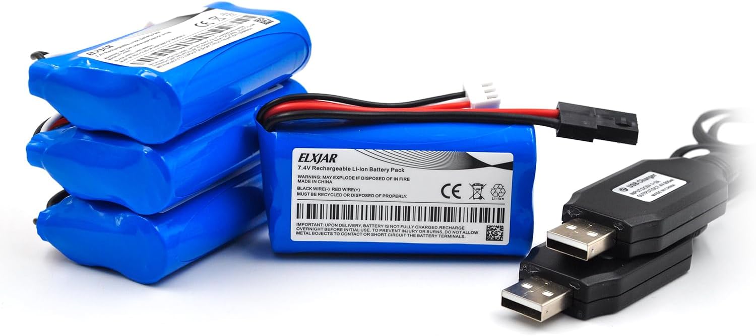 7.4V 1500mAh Li-ion Rechargeable Battery for RC Trucks and Cars