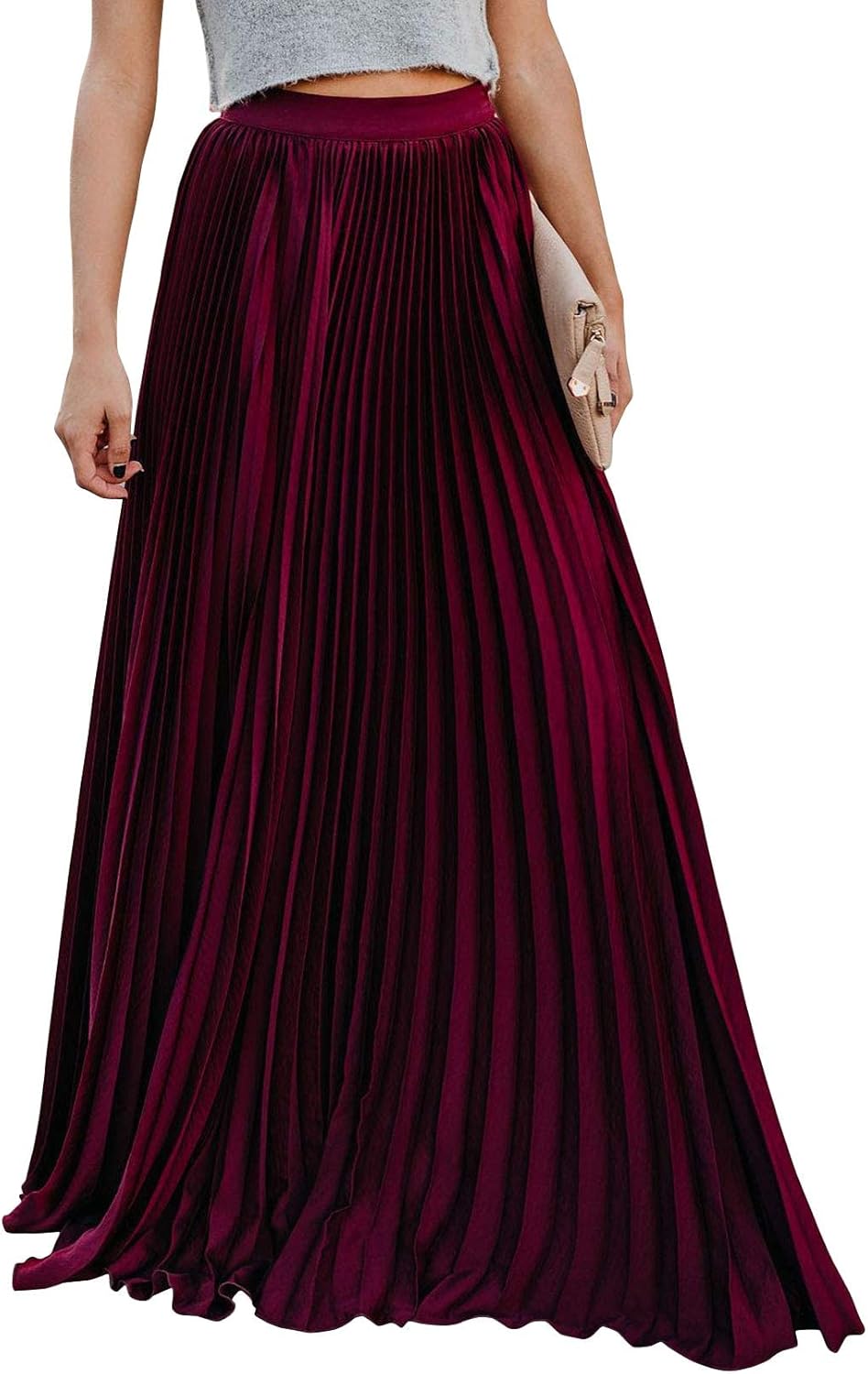 Women's High Waist Flowy Pleated Chiffon Maxi Skirt for All Occasions