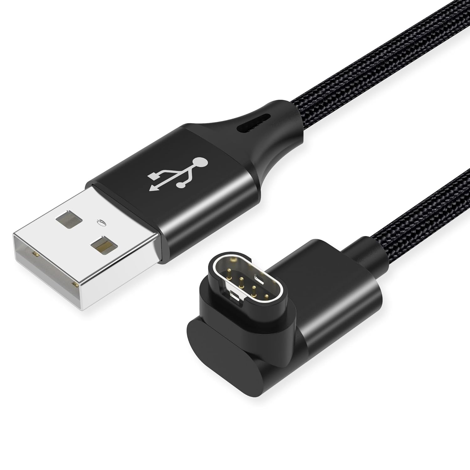 AGVEE 2 Pack 3.3ft L-Shape Charger Cable for Garmin Watches