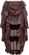 Charmian Steampunk Gothic High Low Cyberpunk Skirt - Ruffled Ankle