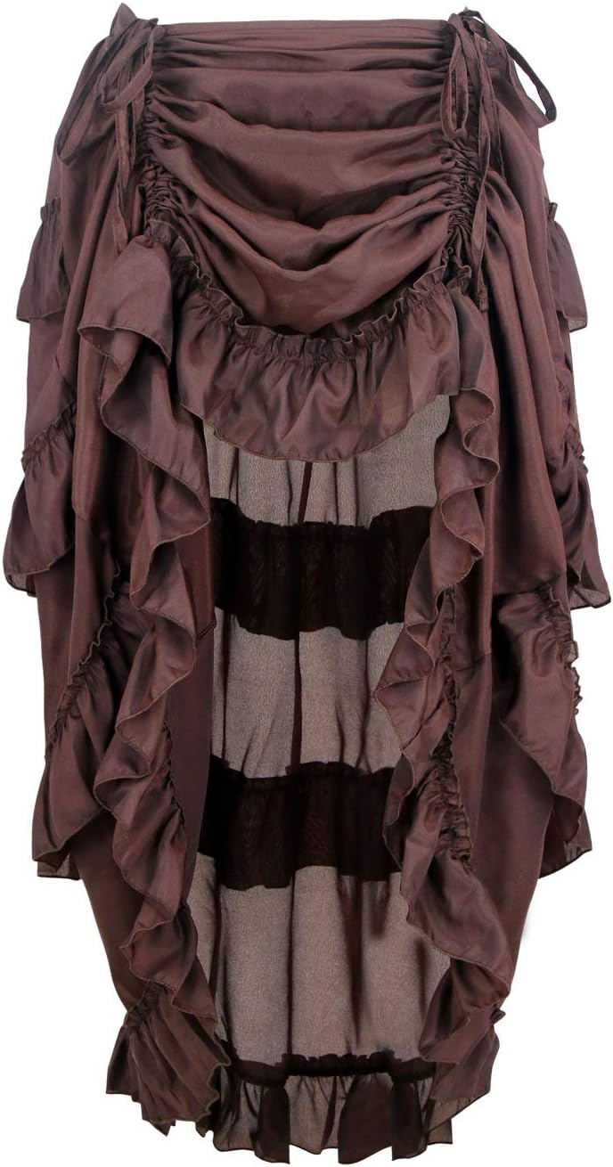 Steampunk High Low Skirt for Women - Gothic Cyberpunk Style