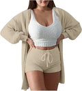 Gamivast Fleece 3 Piece Fuzzy Lounge Set Womens Cozy Pajama Set