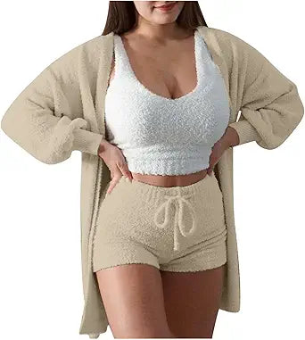Gamivast Fleece 3 Piece Fuzzy Lounge Set for Women Comfort
