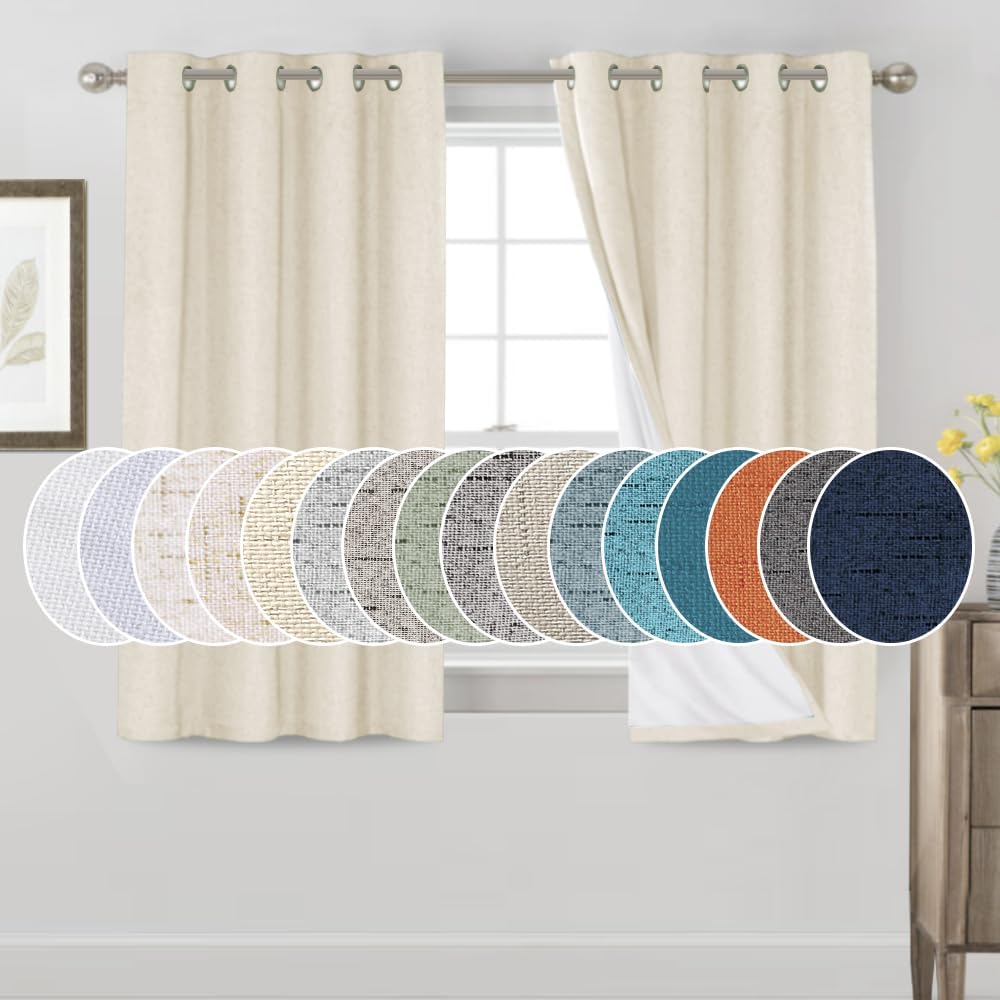 PrinceDeco 100% Blackout Curtains for Bedroom, 54 in Long
