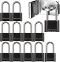 Combination Lock - 12 Pack Long Shackle Combo for Gates and Sheds