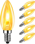 LED Flame Light Bulbs E12 Flickering Flame Bulbs - Warm 1800K 6 Pack